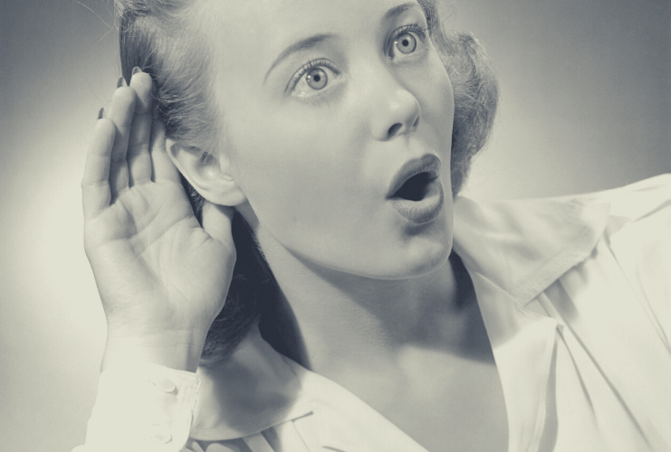 retro-black-and-white-photo-of-a-woman-listening